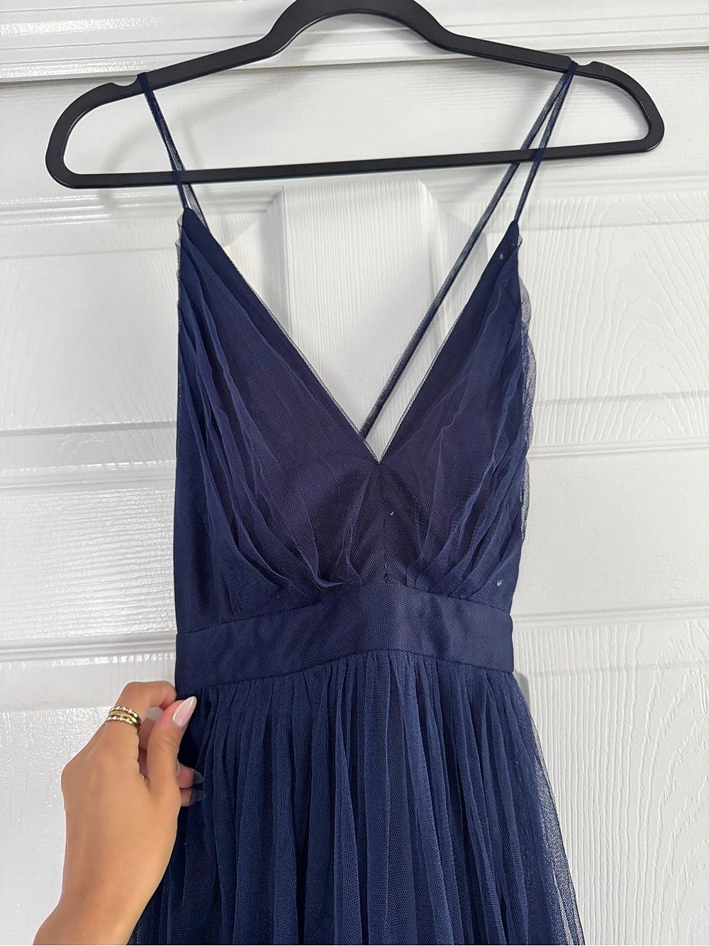 Windsor Navy V-Neck Maxi Dress Like New